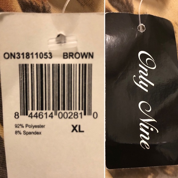 Only Nine Leopard Print Faux Wrap Top w/ Tie-Back - Picture 4 of 8